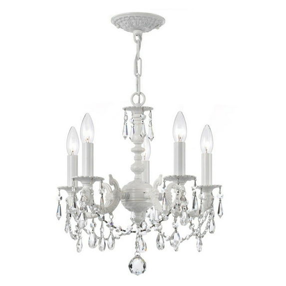 Crystorama 5515-WW-CL-MWP Paris Market 5 Light White Mini Chandelier