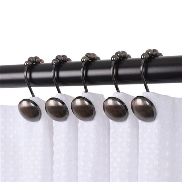 Utopia Alley HK6RB Crochets de Rideau de Douche pour Salle de Bain Tringles de Douche Rideaux, Ensemble de 12 - Bronze Huilé
