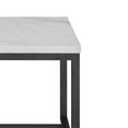 thumbnail image 3 of Cid 20 Inch Modern End Table, Marble Top, Metal Base, White, Black, 3 of 5