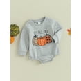 thumbnail image 3 of Bagilaanoe Newborn Baby Girl Boy Halloween Romper Sweatshirt Long Sleeve Bodysuits Pumpkin Print Pullover 3M 6M 12M 18M Infant Casual Tee Tops, 3 of 9
