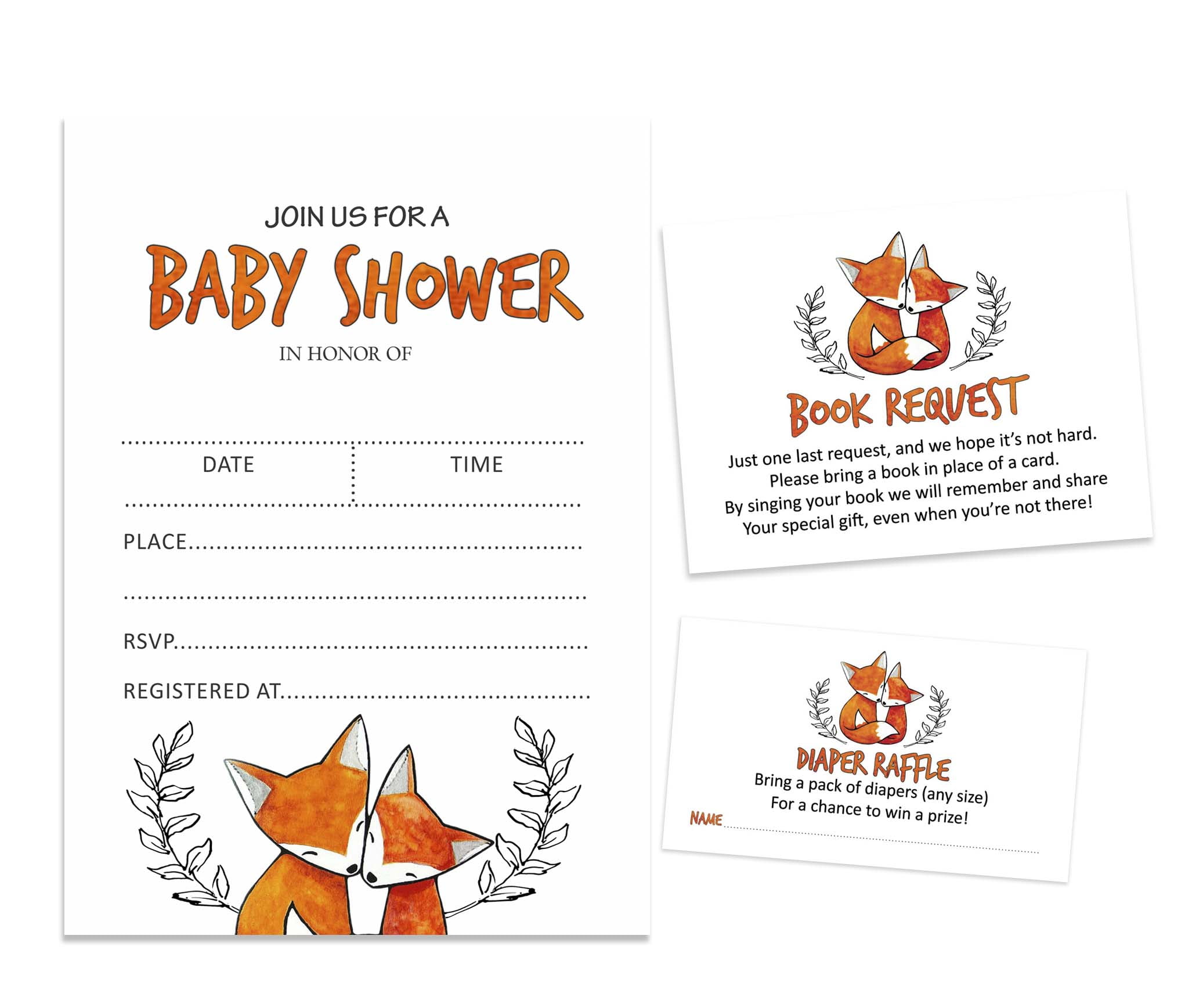 Inkdotpot Set Of 30Jungle Animals Baby Shower Invitations-Diaper Raffle Tickets And Baby Shower Book Request Cards Gender Neutral Invites Its A Boy Its A Girl