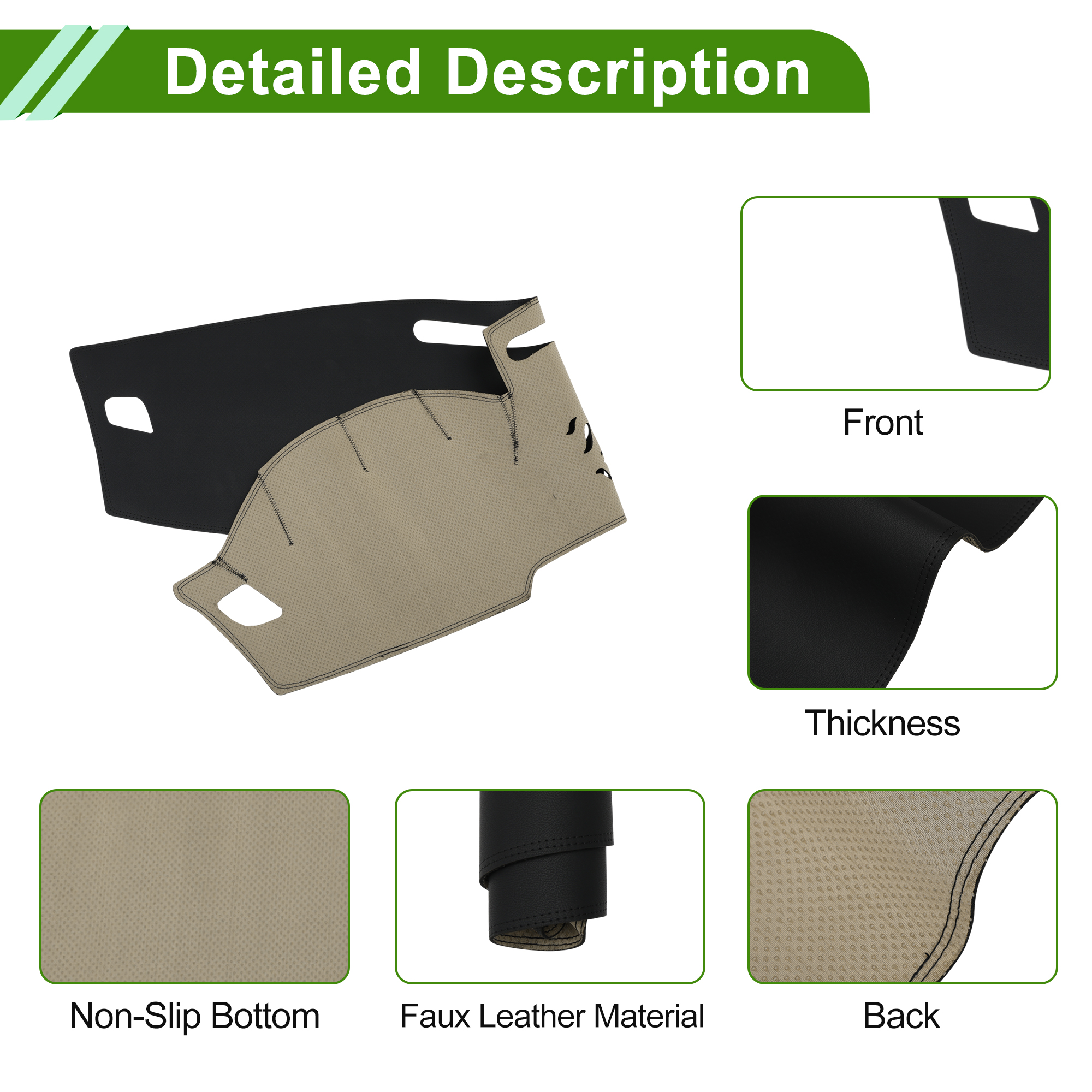 Unique Bargains Dashboard Cover for BMW 7 series 2016-2022 Dash Cover Mat Carpet Center Console Dash Cover Mat Car Interior Faux Leather Black 1 Pc