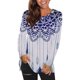 thumbnail image 1 of Tops de cuello redondo transpirables cómodos de manga larga con estampado de moda para mujer Pompotops FGAJ9660, 1 of 5