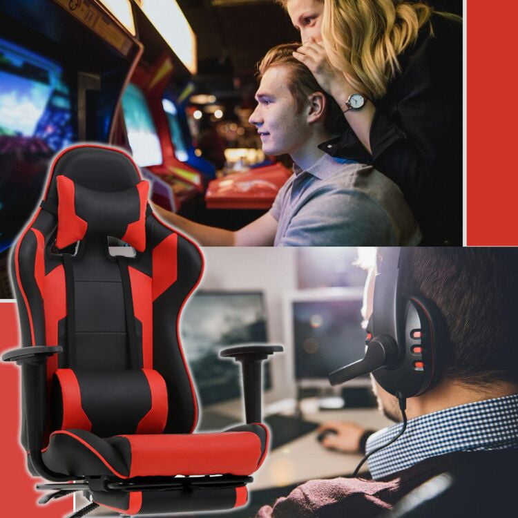 Gaming Chair High Back Office Chair Racing Style Lumbar Support Headrest