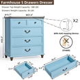 thumbnail image 2 of Joaxswe 5 Drawer Dresser for Bedroom Set of 2, Tall Farmhouse Wooden Chests for Entryway, Light Blue, 2 of 8