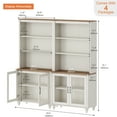 thumbnail image 3 of WAMPAT Farmhouse Bookcase, Bookshelf with Glass Doors, Large Wood Display Book Shelf with Adjustable Shelves and Storage Cabinet for Living Room, Bedroom, Library, Office, White (2PCS), 3 of 7