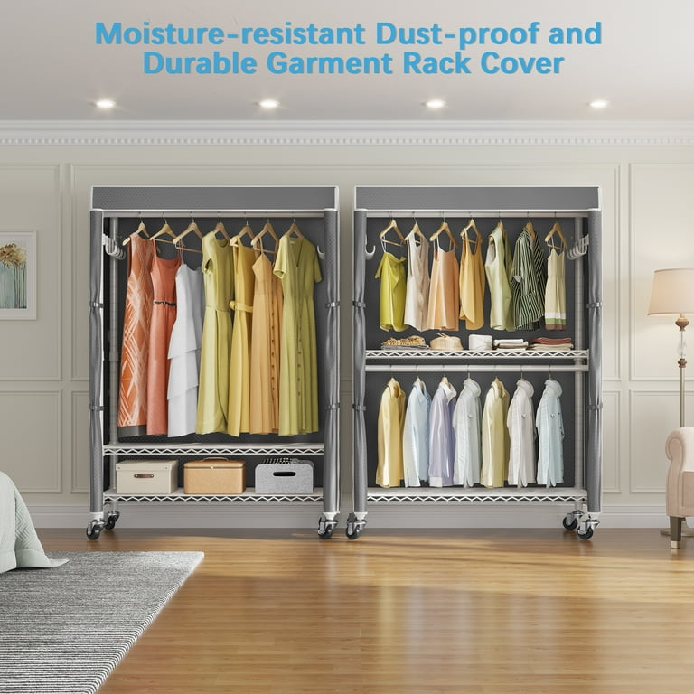 Rolling clothes rack cover hotsell