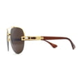 thumbnail image 4 of Luxury Metal Half Rim Tear Drop Officer Pilots Sunglasses Gold Brown, 4 of 4