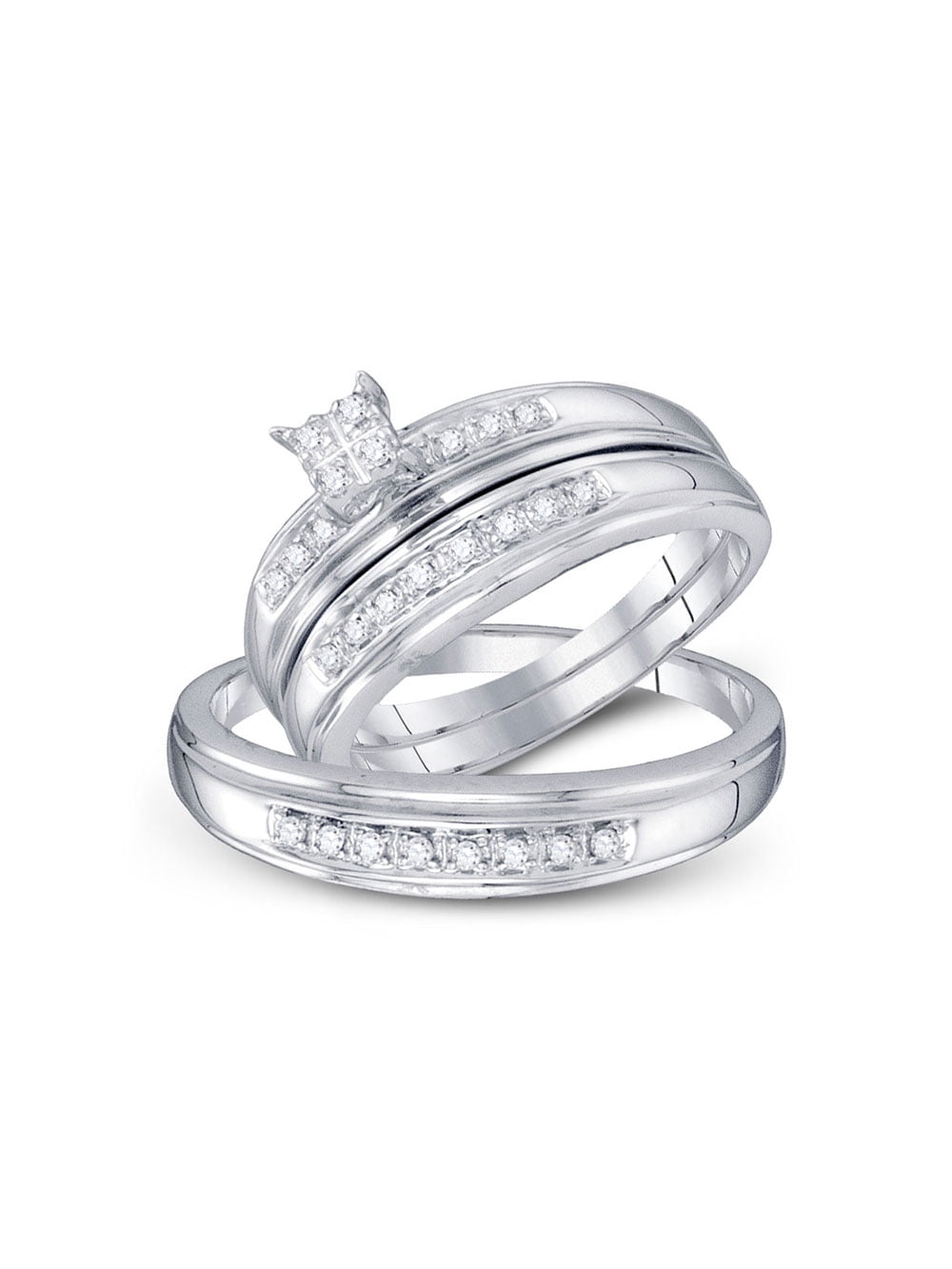 Details about   2.00 Ct VVS1 Diamond 14K White Gold Over Wedding Band Ring Engagement Bridal Set 