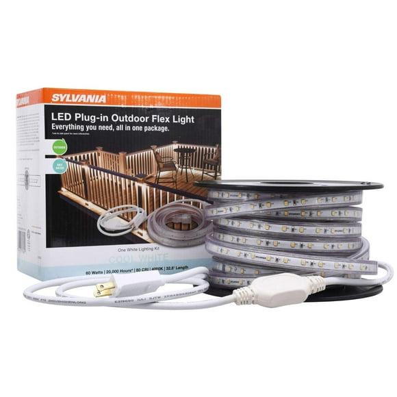 SYLVANIA 75625 LED Strip Lights Outdoor-Starter Kit, 32ft-4000K, 32ft-4000K