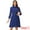 Royal Blue, variant on DARING DIVA Women's Long Sleeve Pleated Midi Shirt Dresses M Red