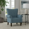 thumbnail image 2 of HomePop Rolled Arm Accent Chair, Blue, 2 of 11