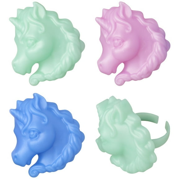 Unicorn Cupcake Rings - 24 pc