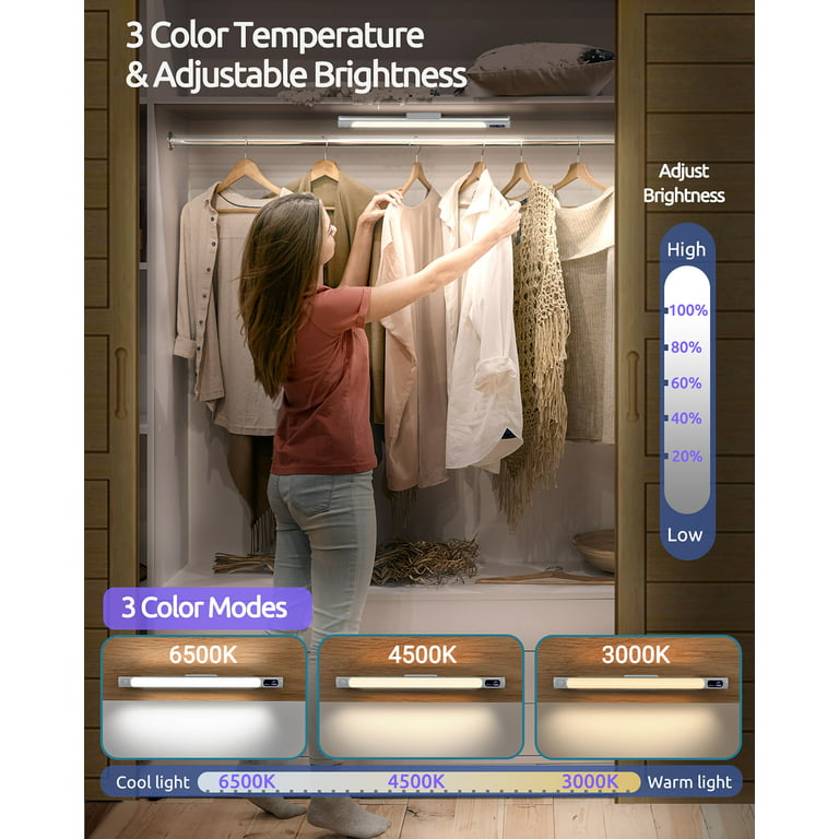 Buy Motion Sensor Wardrobe Light - USB Rechargeable Lamp Color temperature  Warm White - 3000K