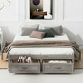thumbnail image 3 of Harper & Bright Designs Queen Storage Bed Frame Queen Size Platform Bed with 6 Storage Drawers, Wood Bed Frame for Boys Girls Adults, Antique Gray, 3 of 14