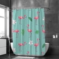 thumbnail image 2 of Coolnut Bath Shower Curtain Liners Flamingos and Tropical Flowers 66x72in Polyester Waterproof with 12 Curtain Hooks, 2 of 6