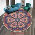 thumbnail image 2 of Boho Round Rug 47Inches Small Round Area Rug Non-Slip Round Bathroom Rug Washable Throw Rugs for Bedroom Oriental Distressed Round Kitchen Office Circle Rug Round Carpet for Living Dining Room Sofa, 2 of 2