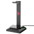 thumbnail image 1 of Soporte para auriculares RGB Escritorio USB para juegos Auriculares Rack de almacenamiento de auriculares con puerto de carga tipo C Accesorios para computadora kenally EL004772-00B, 1 of 2