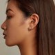 thumbnail image 2 of Un par de aretes de plata de ley 925 para niñas, aretes de colores arcoíris, aretes de aro pequeños, joyería hipoalergénica de moda para niñas, geometría d -, 2 of 5