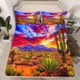 thumbnail image 2 of Homewish Colorful Natural Scenery Bed Sheets,Tropical Desert Cactus King Sheets,Rustic Western Cowboy Sheet Set For Adults,Breathable Home Decor,4-Piece, 2 of 7