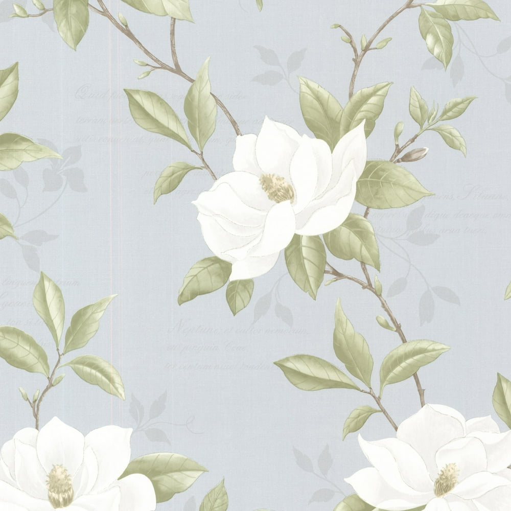 Brewster Cressida Blue Magnolia Trail Wallpaper