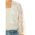 thumbnail image 6 of Moa Collection Women's Plus Size Lace Crochet Bolero Open Cardigan Sheer Cover-Up, 6 of 7
