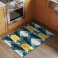 thumbnail image 2 of 2x3 Ft Entryway Area Rug, Turquoise Yellow Abstract Kitchen Rug Runner Washable Floor Mat, Teal Modern Smear Artwork Non Slip Indoor Door Mat Throw Carpet for Bathroom Living Room Bedroom, 2 of 8