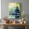thumbnail image 3 of Canvas Wall Art, Zen Stones Framed Canvas Prints for Living Room Bedroom, Nature Water Reflection Country Botanical Large Gallery Wrapped Wall Decor for Home Office, Gifts, 16"x20" Ship Next Day, 3 of 9