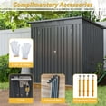 thumbnail image 6 of 6' x 4' Outside Storage Shed, SESSLIFE Galvanized Metal Outdoor Shed with Lockable Door, Outdoor Storage Cabinet for Garden Backyard, Black, 6 of 10
