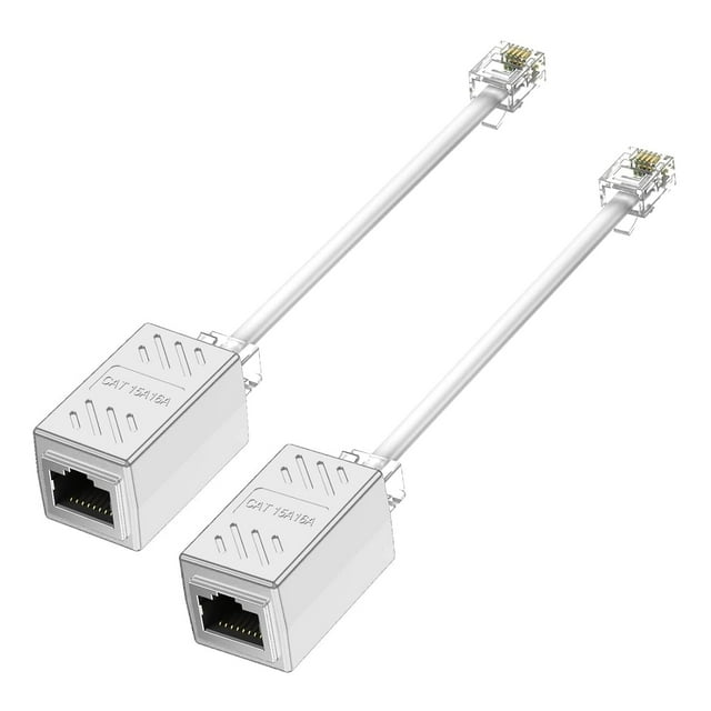 Adaptateur RJ45 Femelle vers RJ11 Mâle pour Rallonge de Câble Ethernet, Convertisseur, Adaptateur de Câble, Coupleur en Ligne RJ45, Répartiteur Ethernet, Répartiteur de Réseau