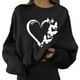 thumbnail image 4 of Gibobby Sudadera oversize mujer Sudadera suelta para mujer cuello redondo para otoño e invierno(Negro,M), 4 of 5