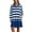 Blue, variant on Wancir Women’s Oversized Casual Sweatshirt Patchwork Dress Fall Long Sleeve Trendy Lapel Neck Pleated Mini Dress
