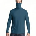 thumbnail image 4 of Jinhomg Women and Men Sun Shirt Big and Tall Outdoor Hiking Shirt With Mask Lightweight Cool Long Sleeve Ice Silk Athletic Tops Unisex Summer Rash Guard Dark Blue XXL, 4 of 9