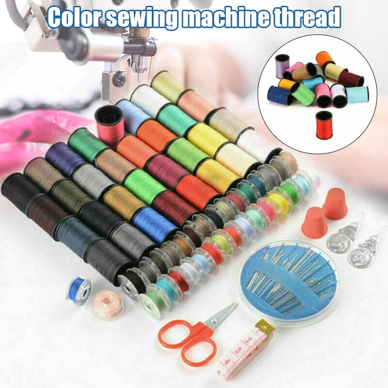 64 Rolls Machine Thread Spools and Sewing Bobbins for Machine Hand Sewing 