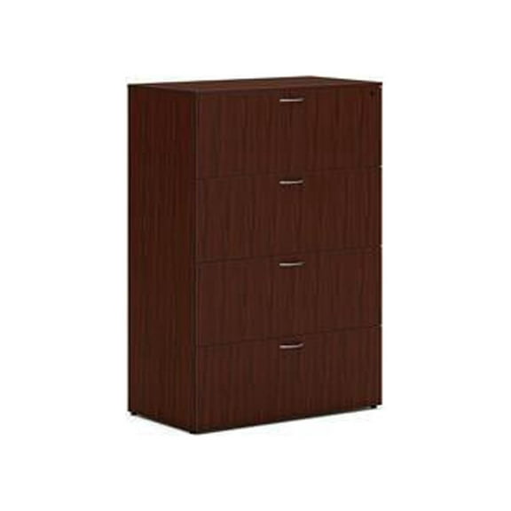 HON Mod 4-Drawer Lat File Cab Locking Let/Leg Traditional Mahogany 36" LLF3620L4LT1