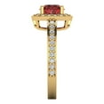 thumbnail image 3 of Halo Engagement Ring for Women - 1.335ct Natural Garnet in 14K Yellow Gold Promise Ring, 3 of 6