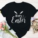 thumbnail image 4 of Mujeres de Manga Corta Tops Casual Nuevo Cuello Redondo Pascua, Ligera Camiseta de Poliéster Spandex, 4 of 4