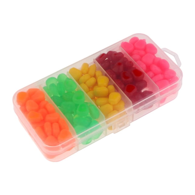 Paquete de 200 cebos blandos de simulación, señuelos de pesca de de maíz, cebos flotantes para accesorios de pesca, 5 colores , Zulema Pesca artificial de maíz