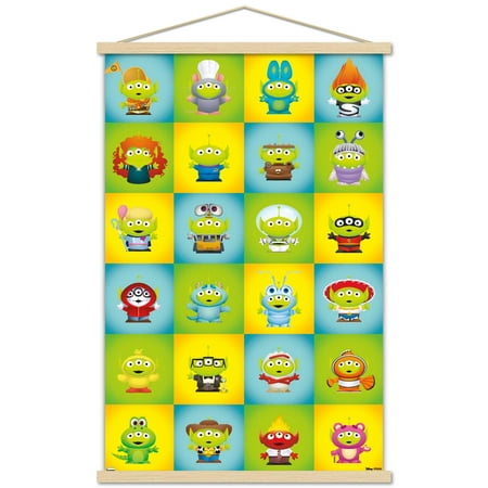 Disney Pixar - Aliens Group Wall Poster with Wooden Magnetic Frame, 22.375" x 34"