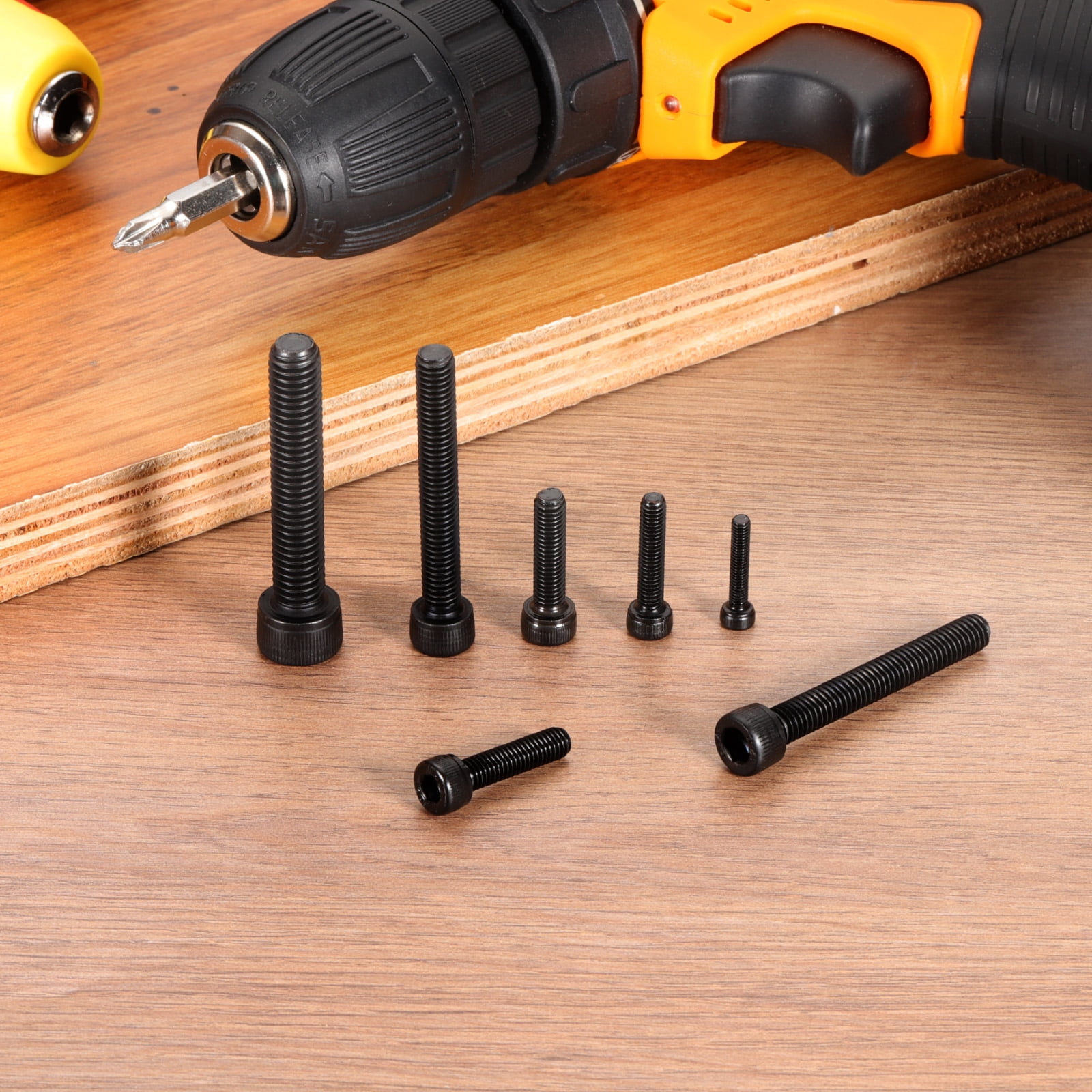 Uxcell Hex Socket Head Cap Screws Bolts, Carbon Steel Socket Drive Screws, Black Oxide Full Threads M8 x 14 mm 50