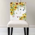 thumbnail image 3 of Sunflower Butterfly Chair Covers Set of 1 Summer Yellow Flower Chair Back Covers Stretch Removable Washable Chairs Slipcovers Chair Protector for Dining Room Kitchen Party Decor, 3 of 5