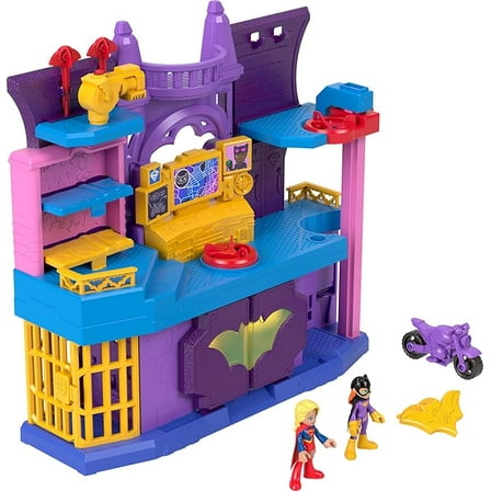 Fisher-Price Imaginext DC Super Friends Toy Batgirl Hero Hideout Playset with 2 Figures & 5 Accessories for Pretend Play Kids Ages 3  Years