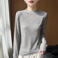 thumbnail image 6 of YOIAVAIOY Women's Mock Turtleneck Shirts, Long Sleeve Mock Neck Pullover Tops Slim Fitted Stretch Undershirt Tee Blouse Gray XL, 6 of 6
