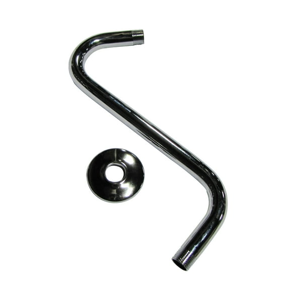 Keeney PP825-19 S-Shaped Replacement Shower Arm and Flange, Polished Chrome