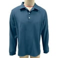 thumbnail image 3 of NTACZA Blue Mens Winter Shirts Long Sleeve Button up Solid Polos Collared Ribbed Men Corduroy Golf Shirt L, 3 of 4