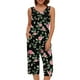 thumbnail image 3 of Conjunto de Ropa de Estar de Mujer Cuello Redondo Impresión Blusa sin Mangas Pantalones Cortos, Pantalones de Cintura Elástica para las Mujeres, 3 of 7