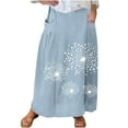 thumbnail image 2 of Taylonsss Clearance Women's Printed Elastic Waistband Pleated Pocket Skirt With Mid Calf Skirt, 2 of 5