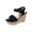 Black, variant on Lovskoo 2024 Women's Boho Wedge Sandals Open Toe Ankle Strap Summer Platform Sandals Beige