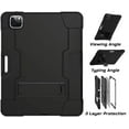 thumbnail image 3 of Case for iPad Pro 11 2020, Slim Duty Drop Proof Shockproof Protective Impact Resistant Armor Cover with Kickstand and Pencil Holder for Apple iPad Pro 11 Inch 2nd Generation (Black), 3 of 7