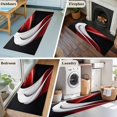 thumbnail image 6 of Abstract Stitching Area&nbsp;Rug 2x6ft Gary Black Red Water Ripple Non-Slip&nbsp;Washable Square&nbsp;Rugs Soft Felt Indoor Floor Mat for Bedroom Kitchen Living Room Bathroom, 6 of 9